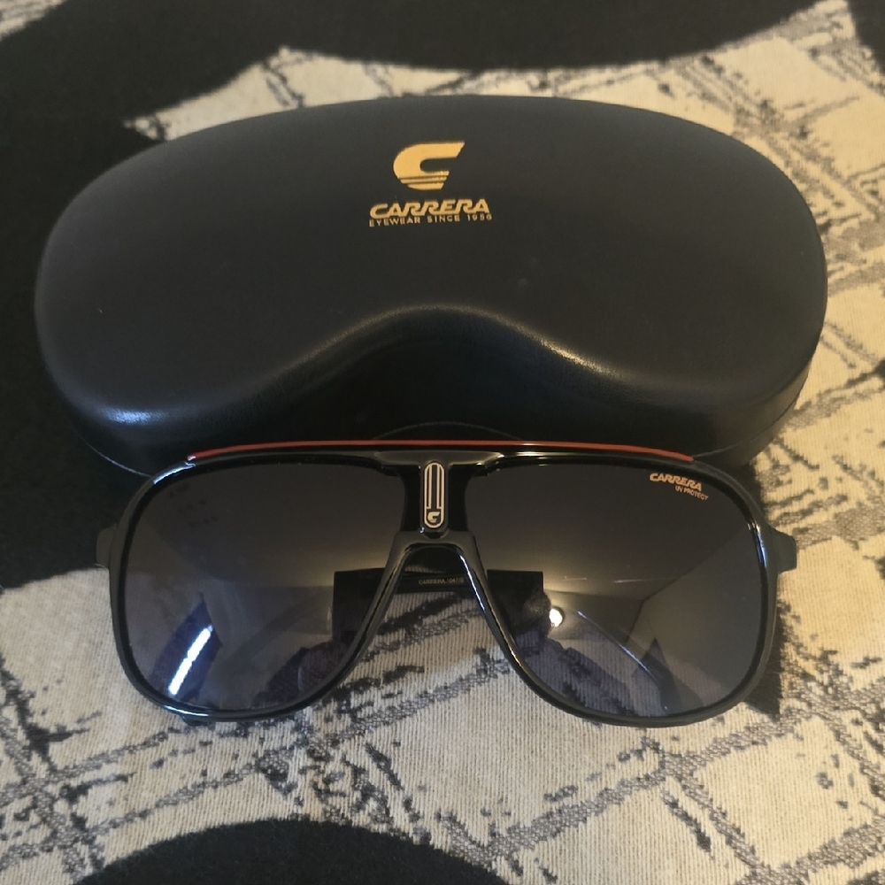 Carrera Black and Red Sunglasses with Case